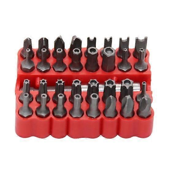 33Pcs/Set Solid Hollow Star Holder Rod Screwdriver Bit Hardware Tool Accessory