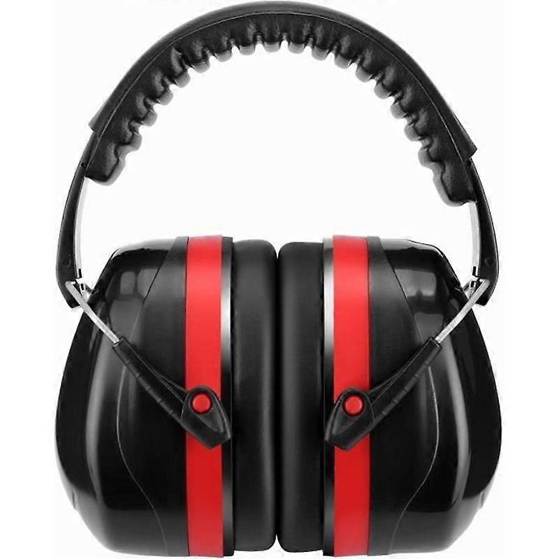 Foldable Earmuff SNR 32dB Hearing Protection EM-5002B Ear Defender Black and Red