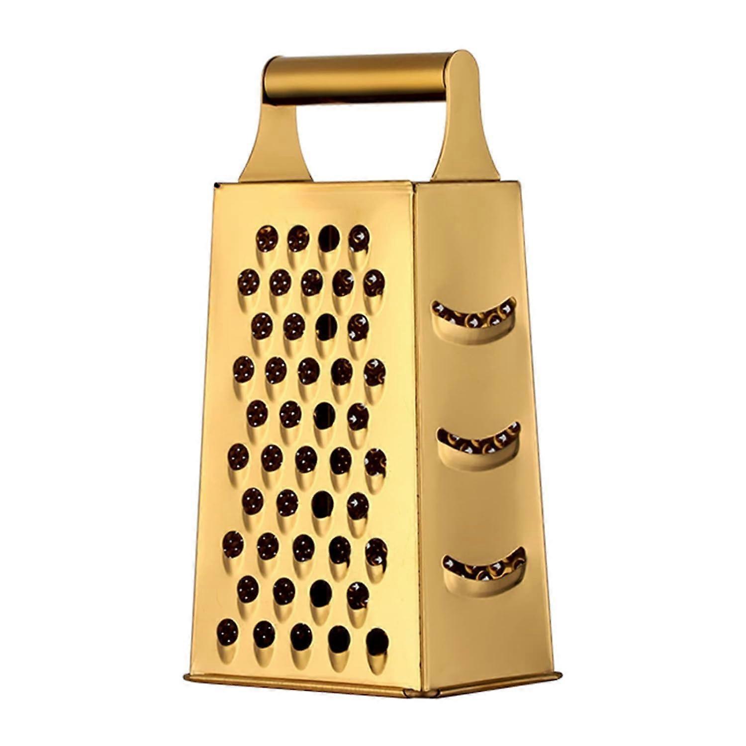 Stainless Steel 4-Sided Grater for Ginger, Garlic, Cucumbers, Carrots - Durable Kitchen Tool with Ergonomic Handle