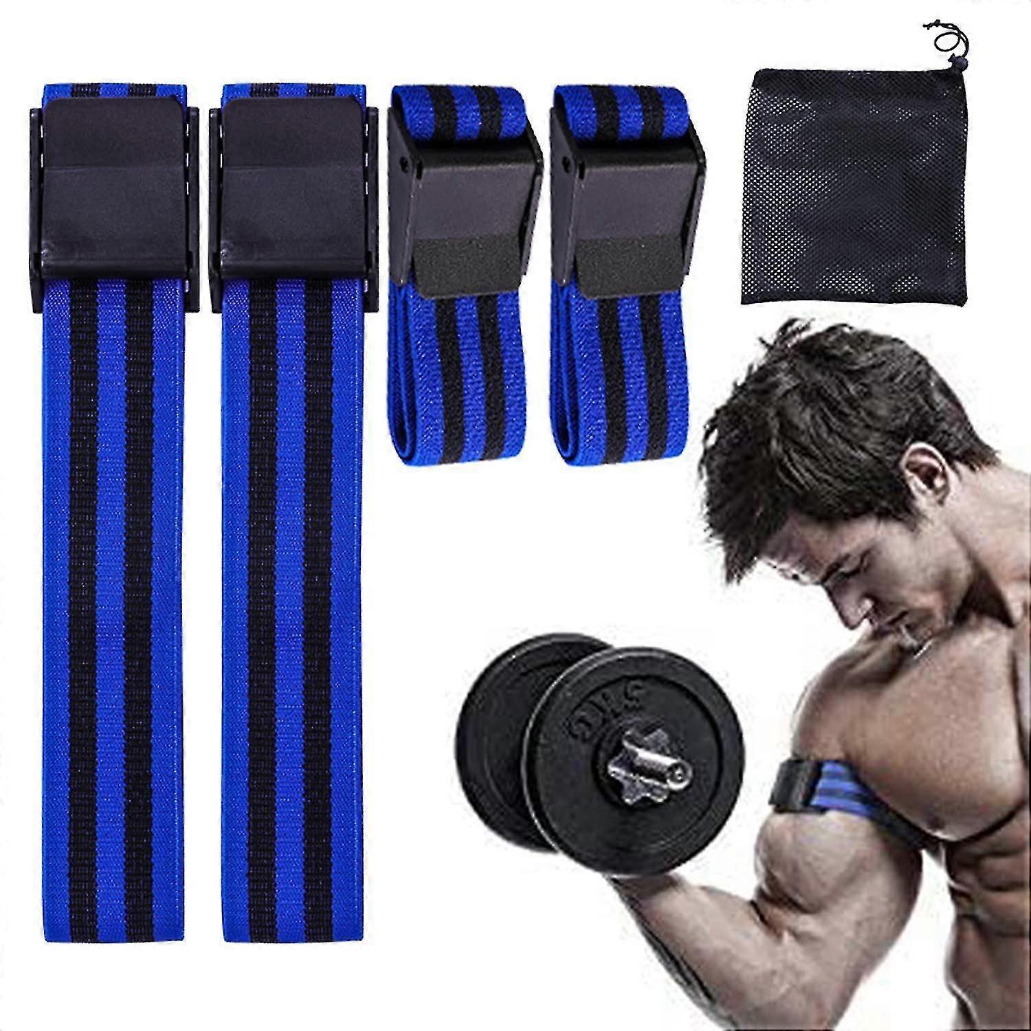 Flow Restriction Bands, Non-slip Occlusion Bands For Exercise And Fitness  Blue