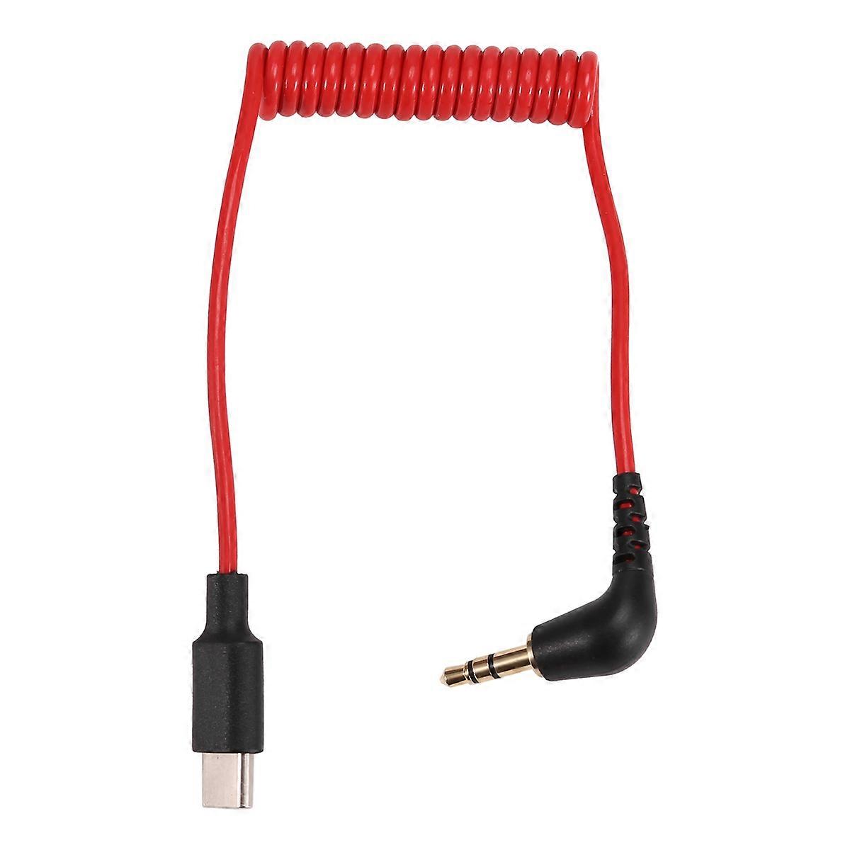 Type-C to 3.5Mm Cable for Wireless Go II, Right Angle TRS Male AUX Adapter Audio Cord Replacement