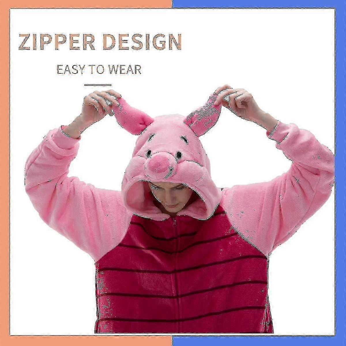 Tättsittande unisex vuxen pyjamas, flanell cosplay djur en bit Halloween kostym sovkläder hemkläder