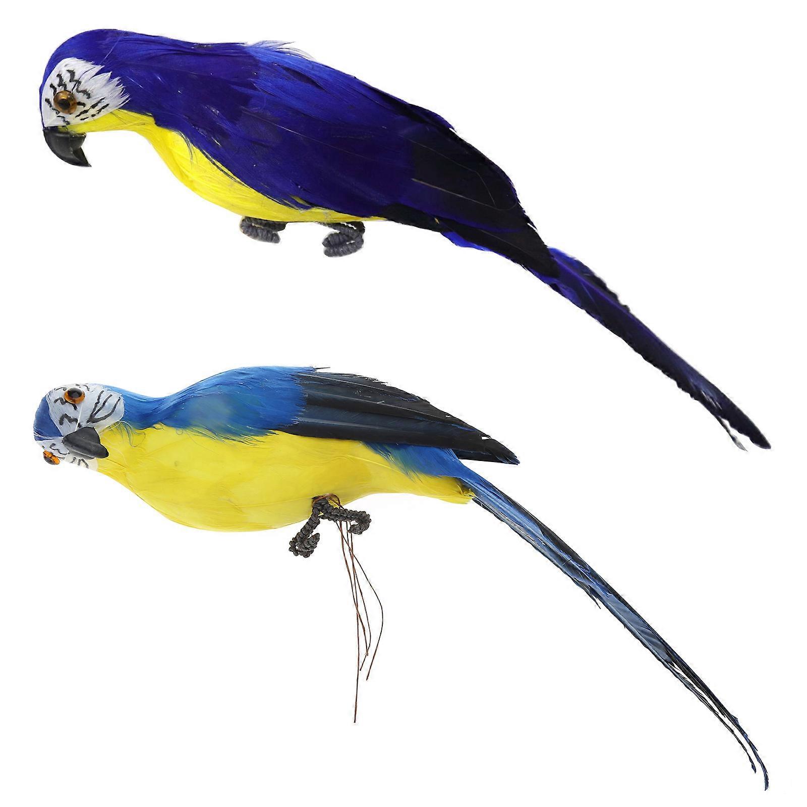 Artificial Bird Lifelike Feathered Parrot Foam Birds Christmas Model Colorful Simulation Macaw Parrots for Tree Craft  White 25CM