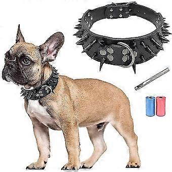 Studded Leather Dog Collar Spiked Anti-bite Adjustable Individuality Boxer