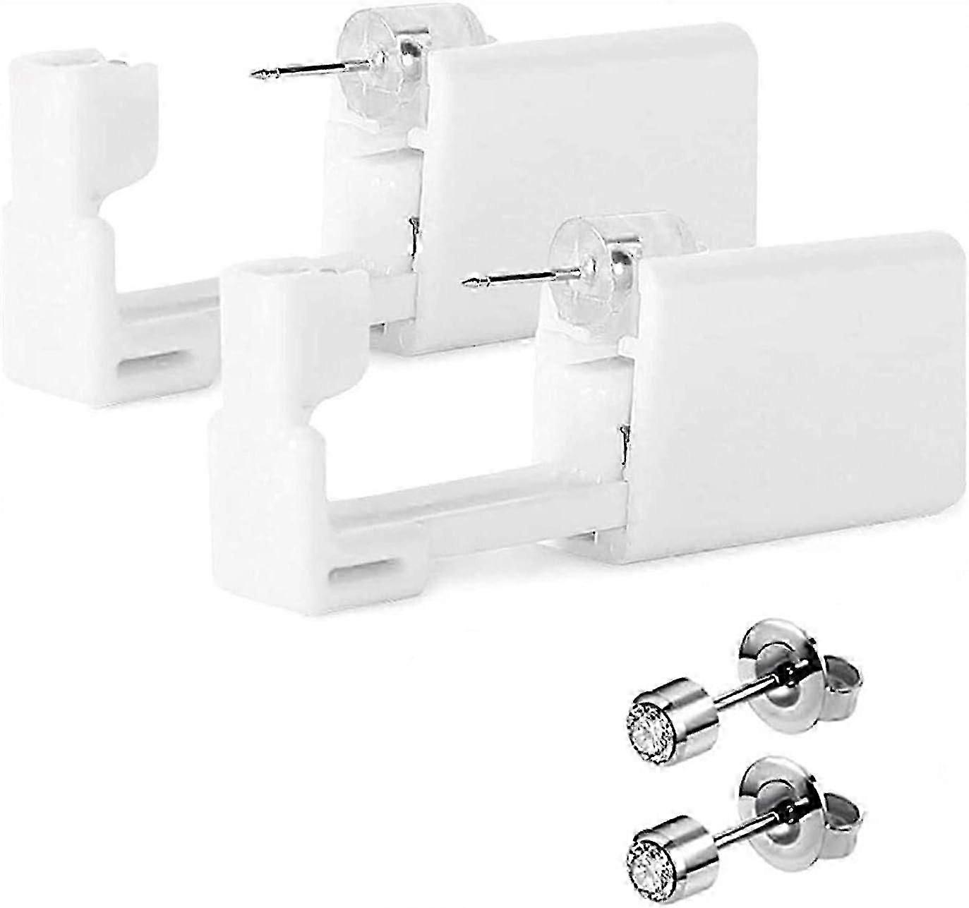 2 Pcs Ear Piercing Kit Disposable No Pain Safety Unit Tool White