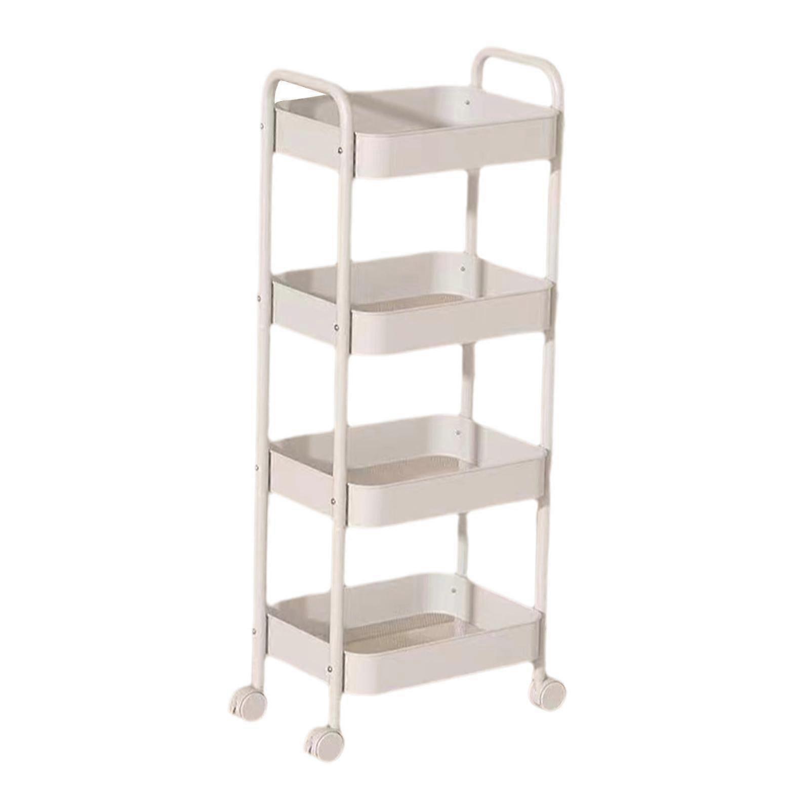带轮子的滚动车移动搁架组织实用推车水果蔬菜篮用于洗衣家庭办公室浴室