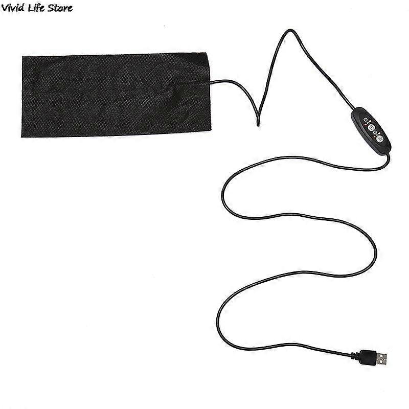 USB Electric Heating Mat 3 Gears Adjustable Temperature DIY Thermal Vest Clothing Heated Pads 1pc