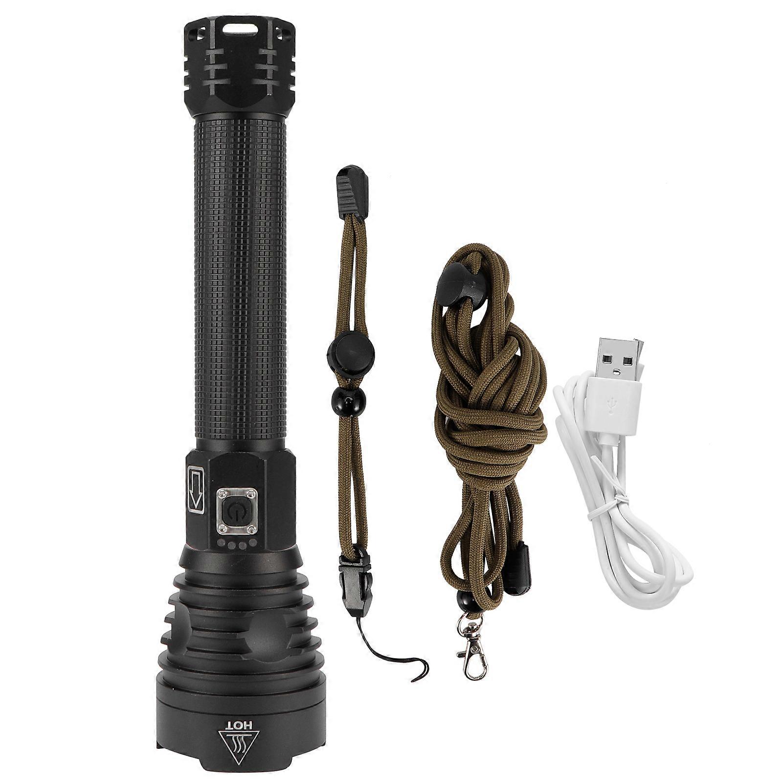 XHP90 30000LM USB Rechargeable Flashlight with Telescopic Zoom, Waterproof Design, Portable Size for Home and Outdoor Use
