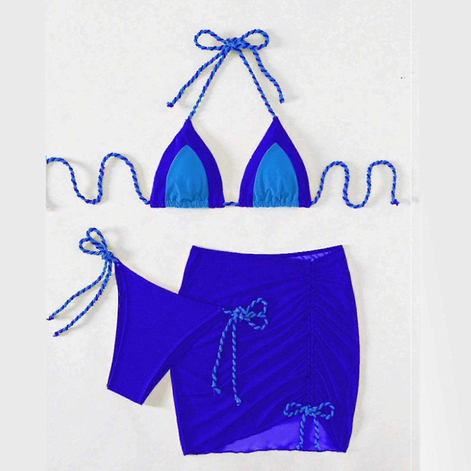 New Women's Split Bikini Double Fabric Lace-up Swimwear