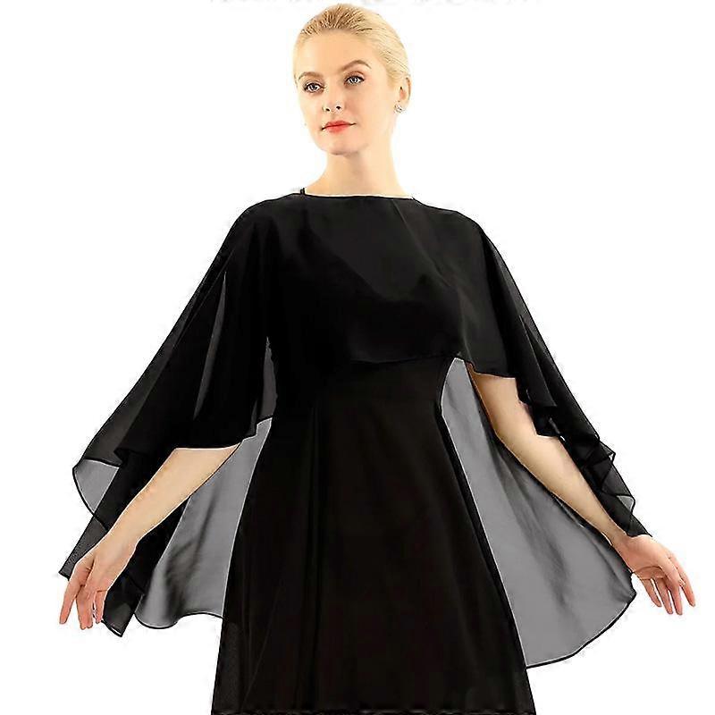 1PC Fashion Elegant Breathable Thin Lightweight Shawl Chiffon Solid Color Cloak Wedding