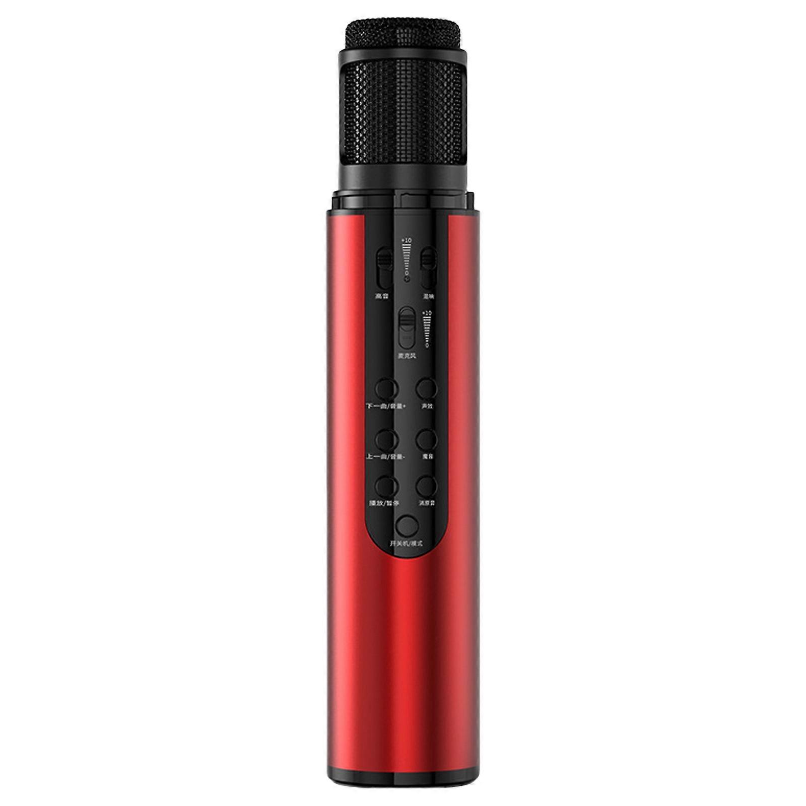 Professional Handheld Wireless Microphone 2600mAh Long Battery For Music Speeches Meeting Speakers Microphone 2 in 1 Red