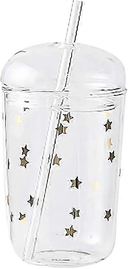 蓋とストロー付きメイソンジャー - ガラスボバカップ 美的カップ - 透明ウォーターボトル 蓋とストロー付き再利用可能なタンブラー