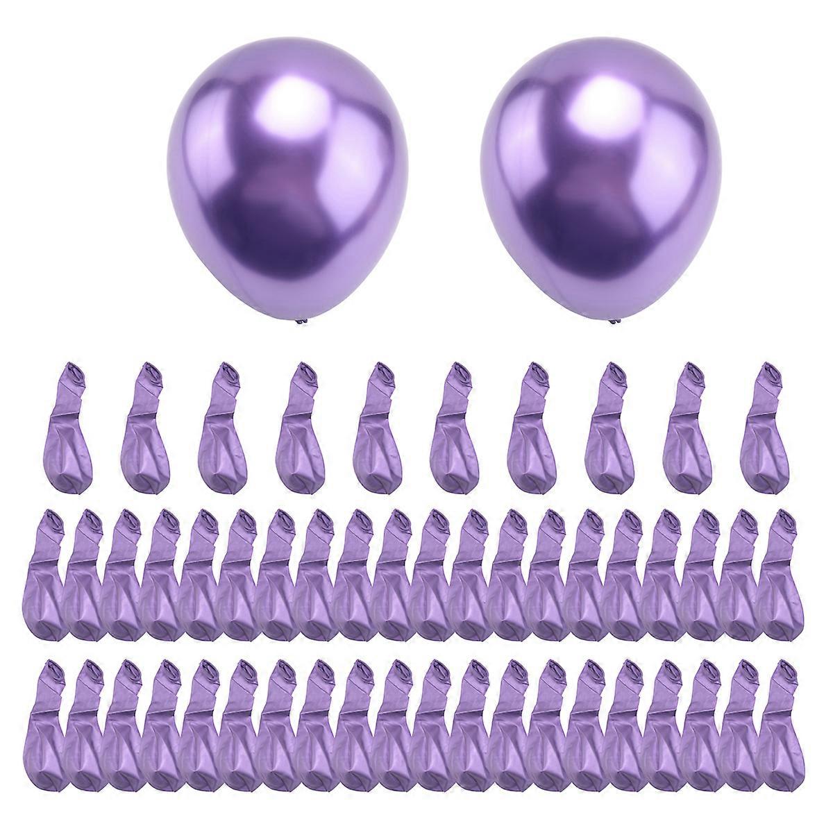 50Pcs 10 Inch Latex Balloons Chrome Glossy for Party Decor-