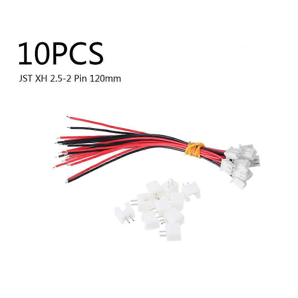 10Pcs/Set JST XH 2.5-2 βύσμα συνδετήρων μπαταριών καρφιτσών θηλυκό & αρσενικό με το άσπρο καλωδίων 120MM