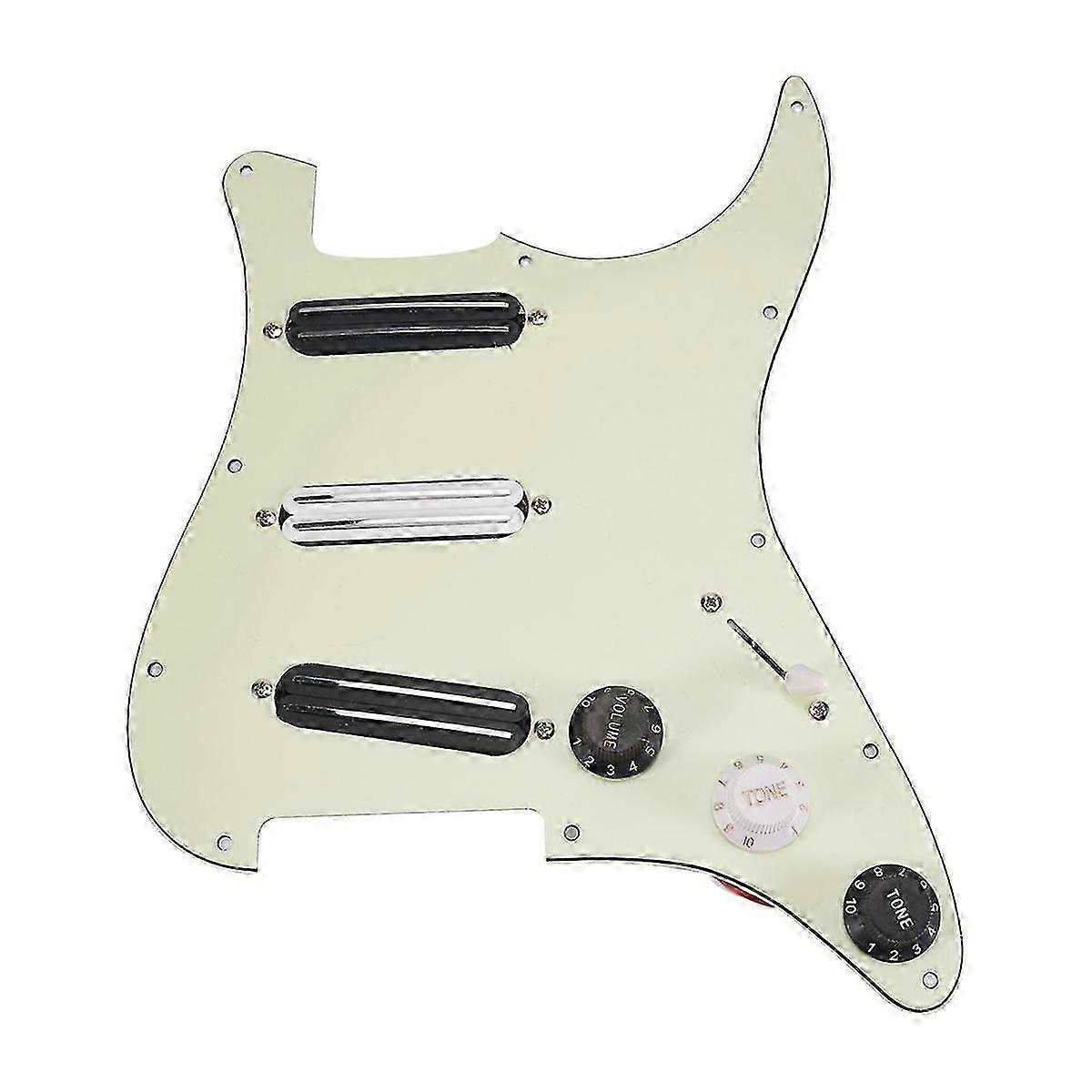 SSS 11 Hole Strat Electric Guitar Loaded Pickguard Prewired Scratch Plate with 3 Dual Rail Humbucke