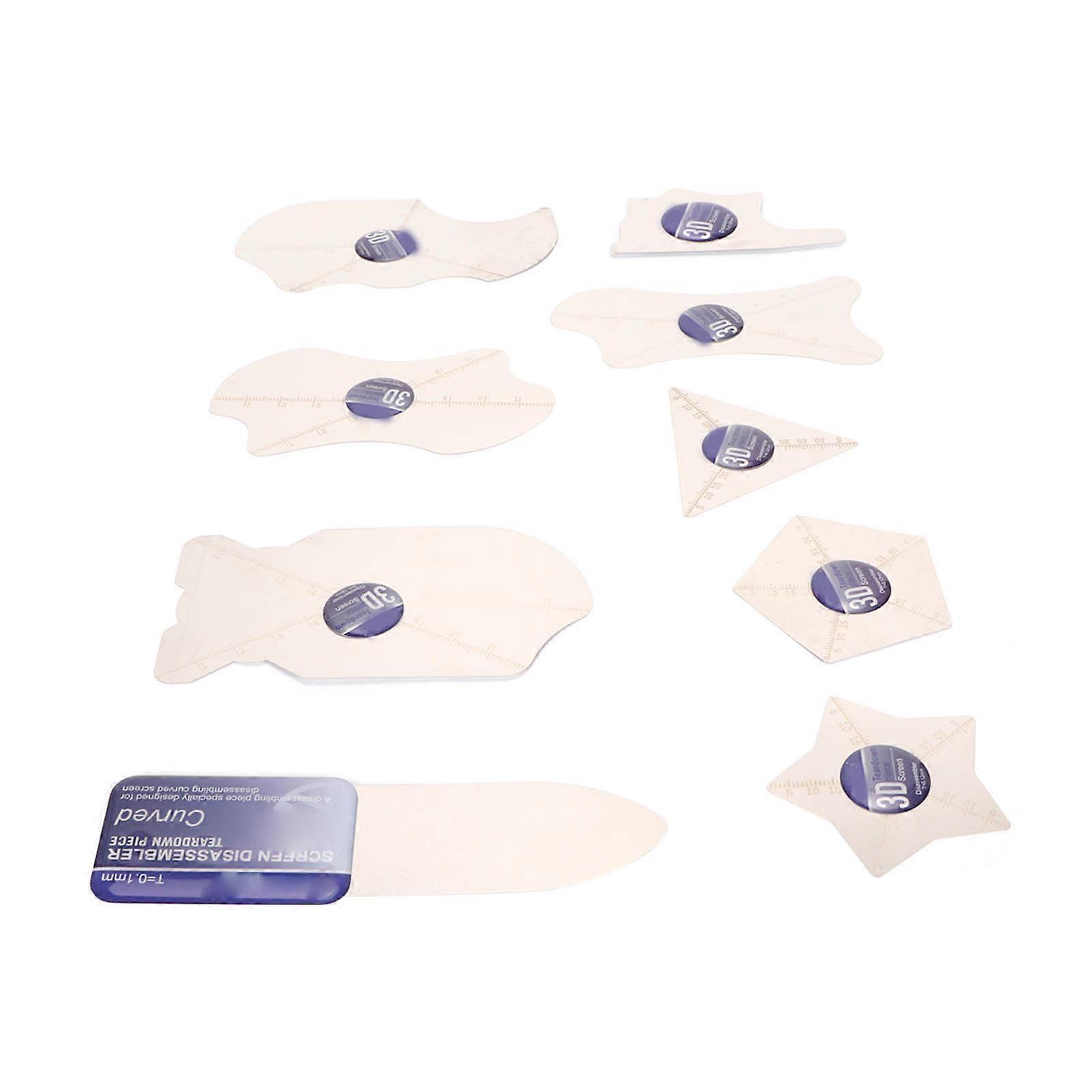 9Pcs Curved Screen Disassembly Tool Stainless Steel 0.1mm Thin Smoothing Curved LCD Screen Spudger for Phone Repair 