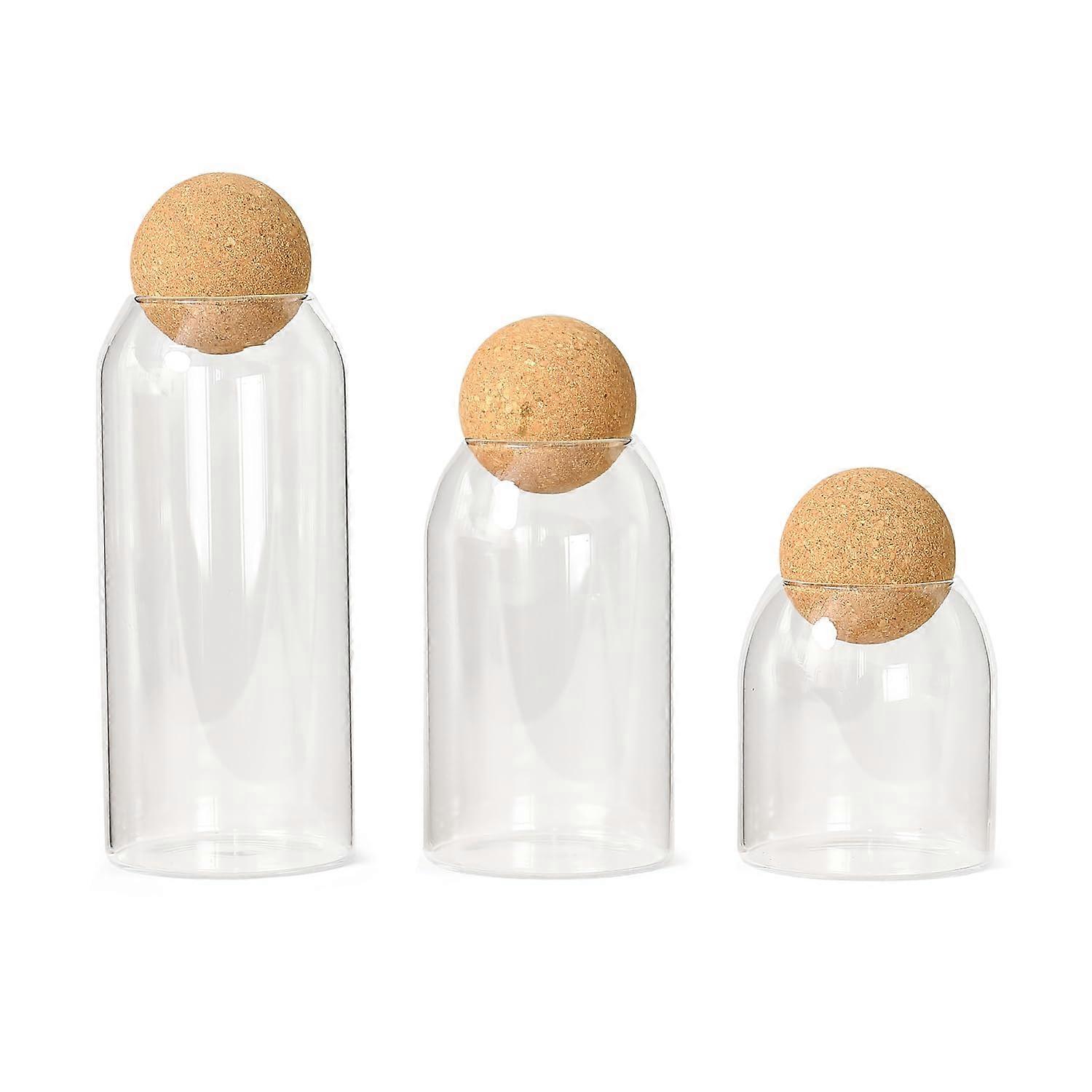 3 Pcs Clear Glass Canisters for Nut Storage and Candy Storage