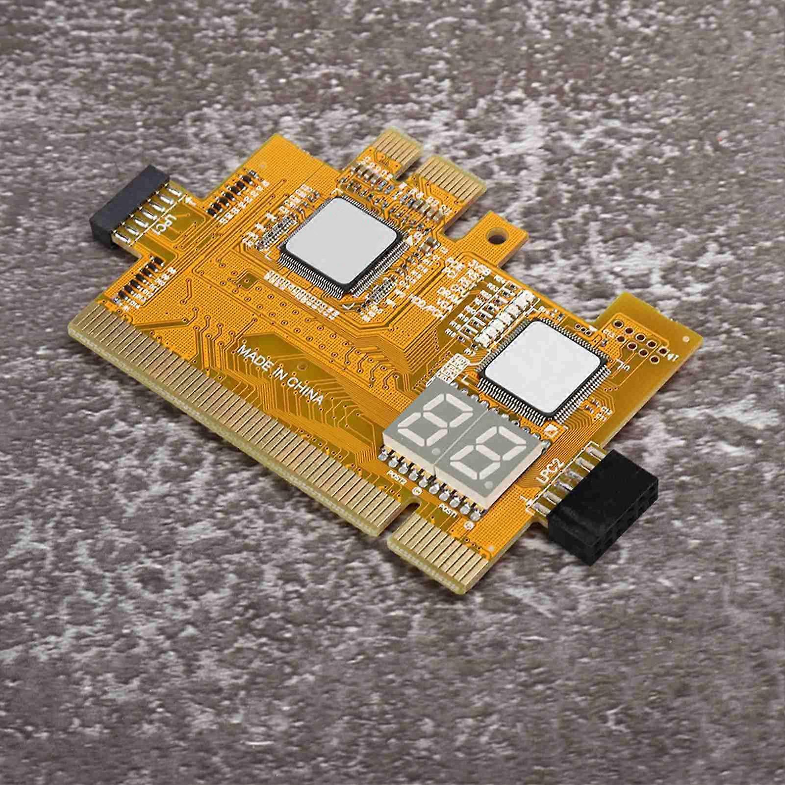 Desktop 4-in-1 Yellow PCB Debug Card for Motherboard Diagnostics
