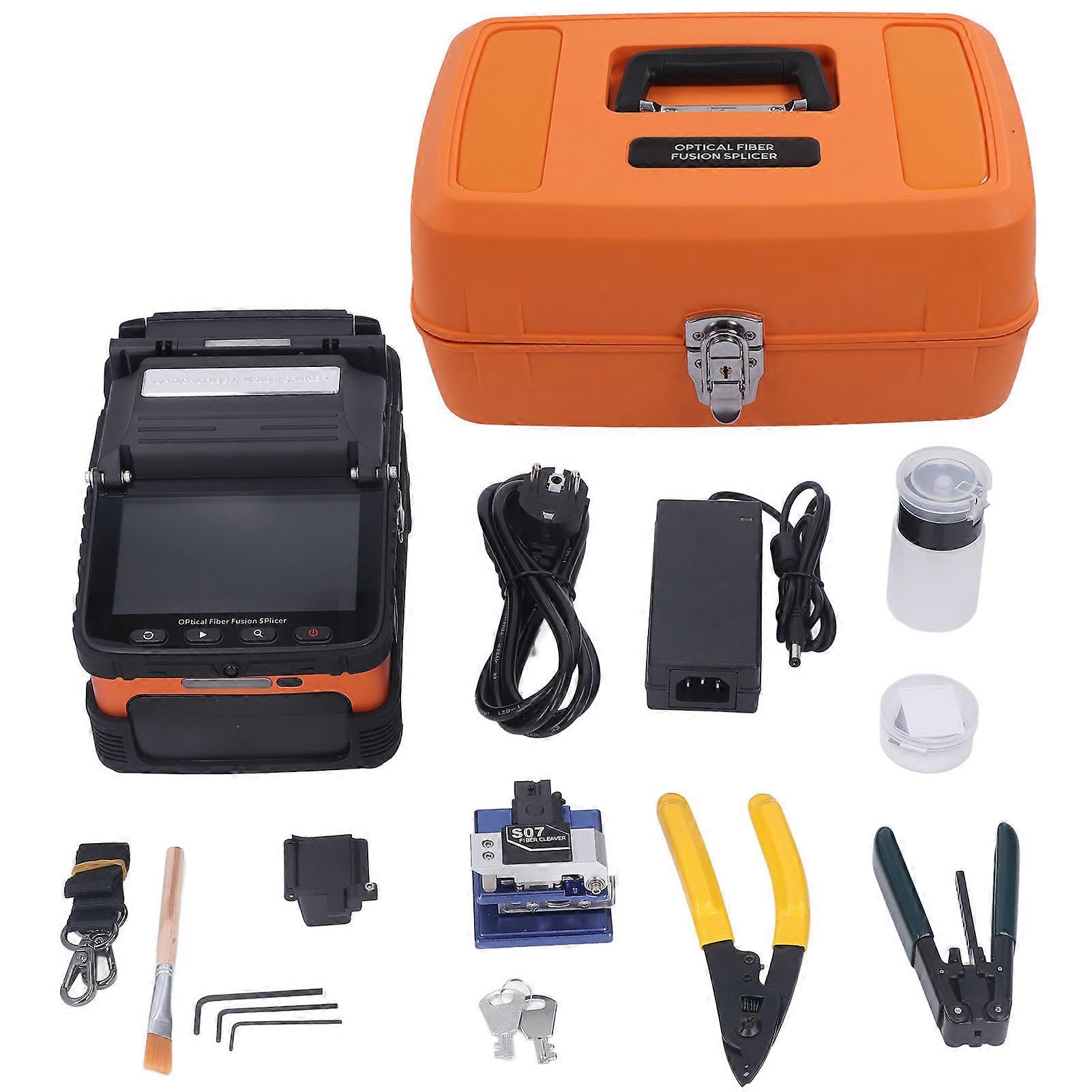 Fusion Splicer 3 in 1 Holder 6 Motor Fast Welding Heating Optic Fiber Splicing Machine with LED Light for SM MM Cable