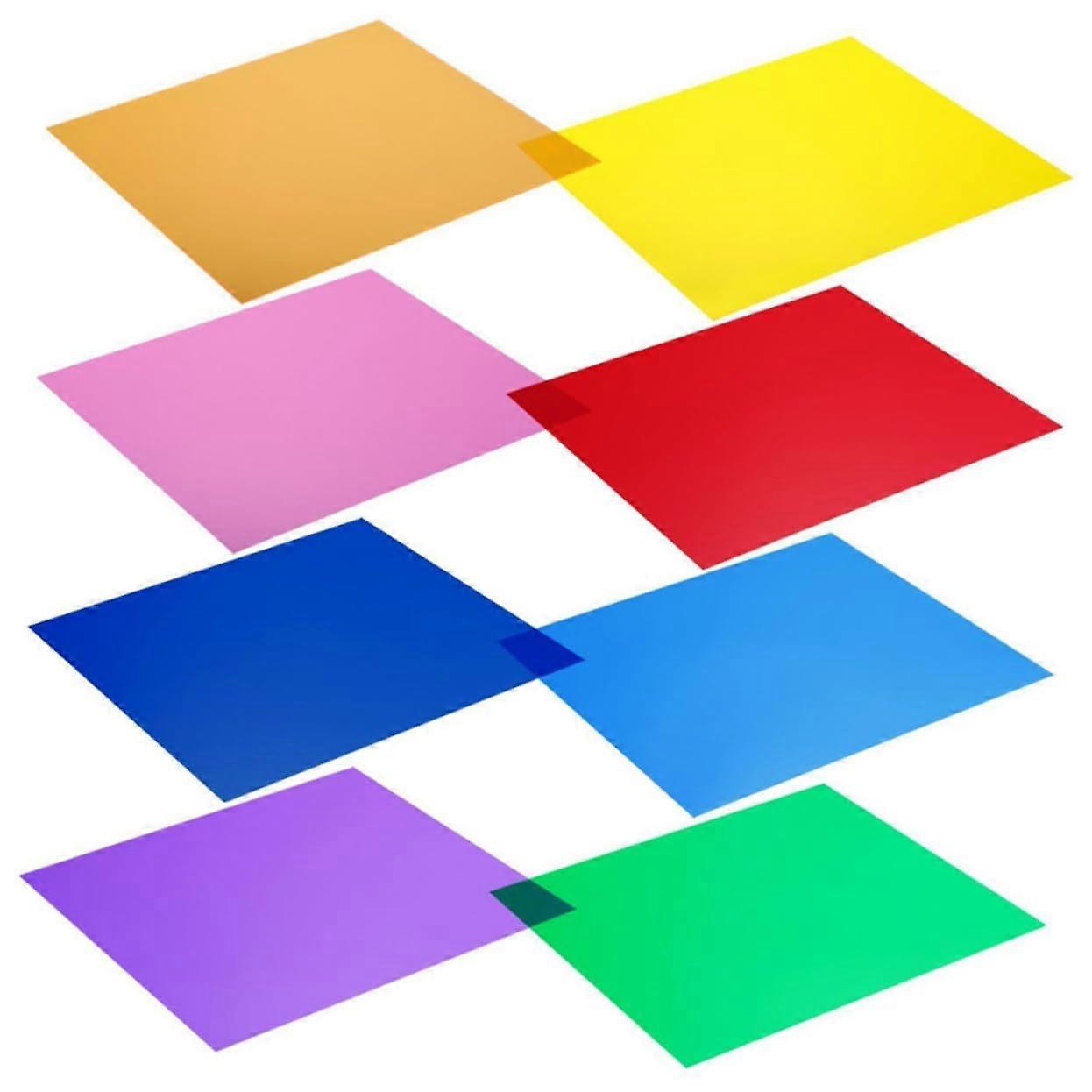 12 Color Flash Filter Gels 8 Pack - Optical Filters for Home Studio Flash Photography Lighting