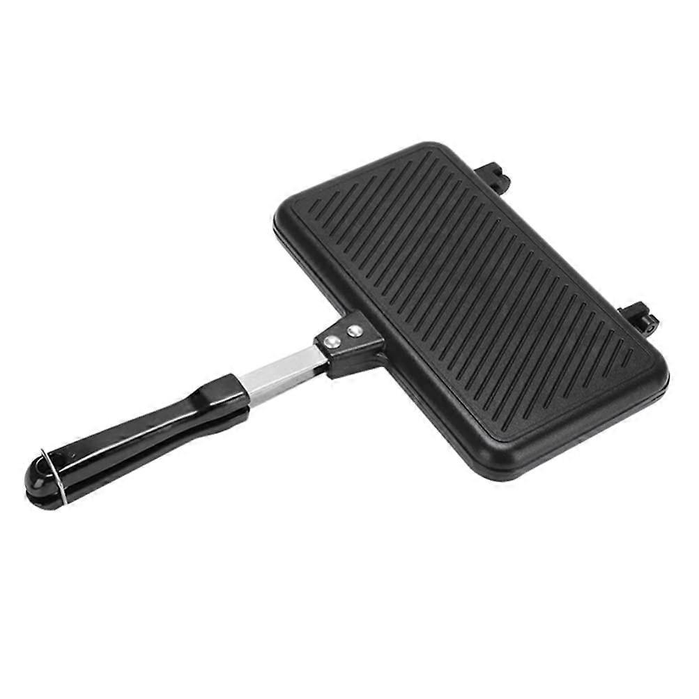 Double Sided Frying Pan Non-Stick Grill Pan Waffle Maker Sandwich Mold for Baking Breakfast Toast and Panini