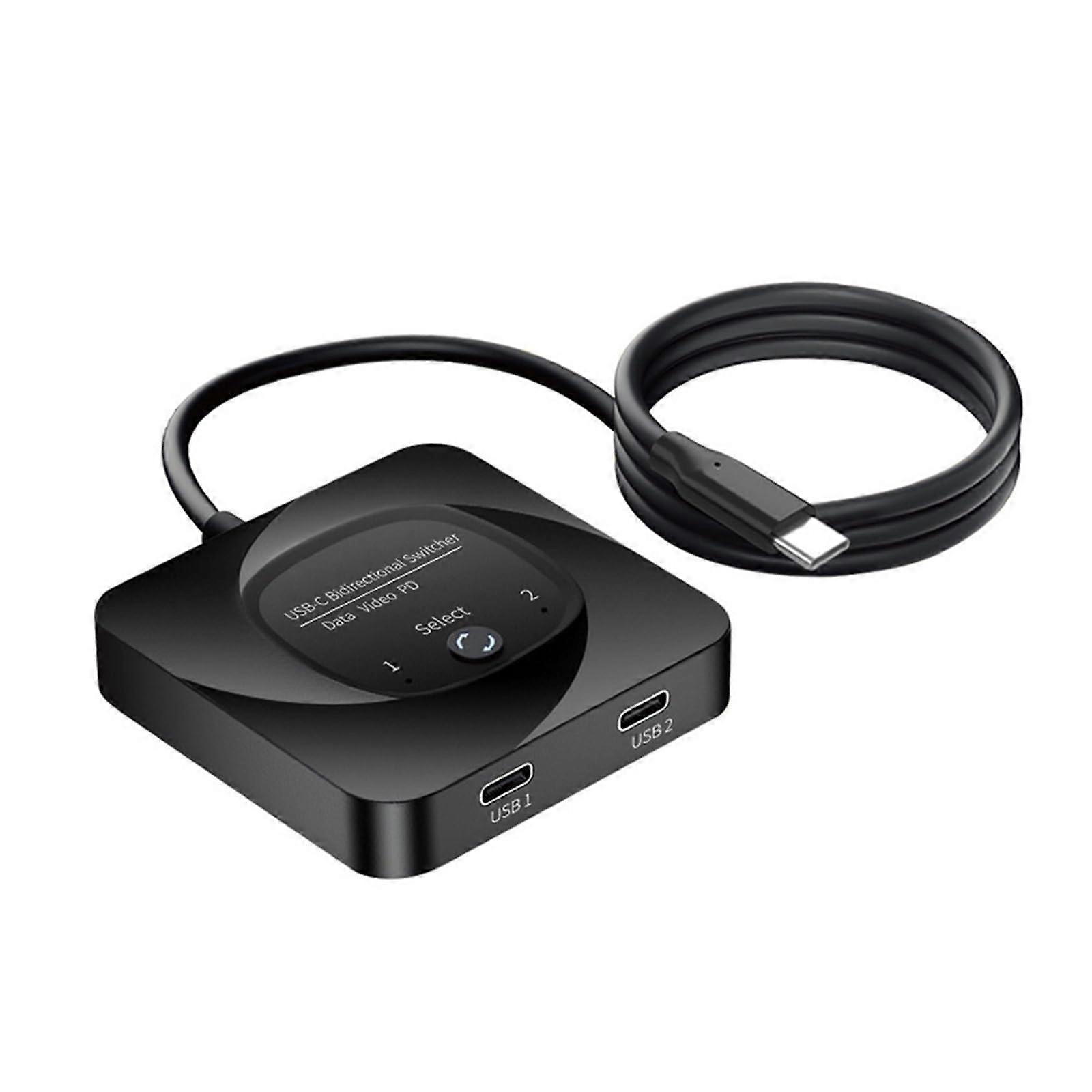 USB-C Bidirectional Switcher USB C Switcher 2 Computers USB-C Switch KVM 8K Support HDR 10Gbps Data Transfer PD 100W