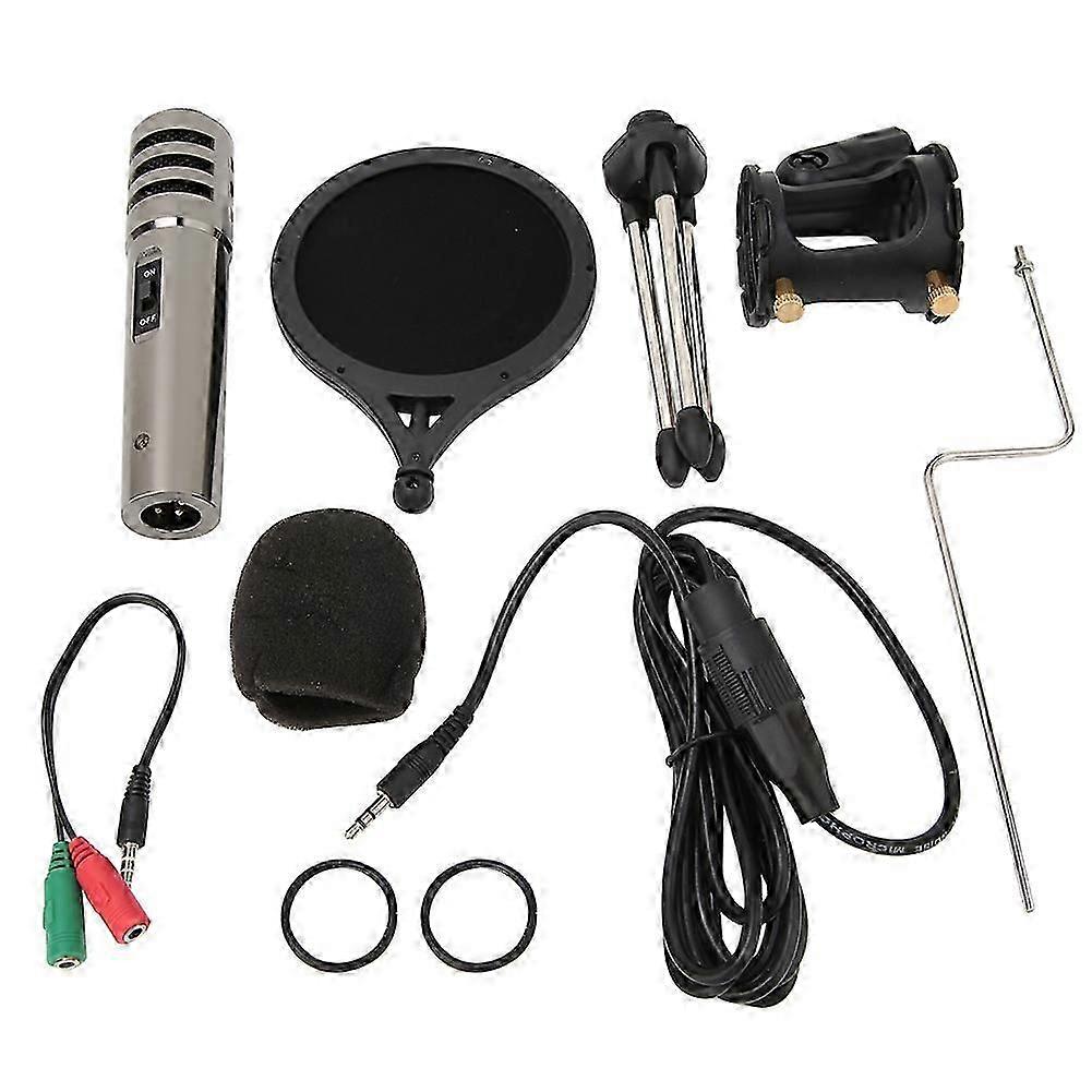 3.5mm Sound Studio Broadcasting Condenser Microphone with Bracket Anti Spray Net Set