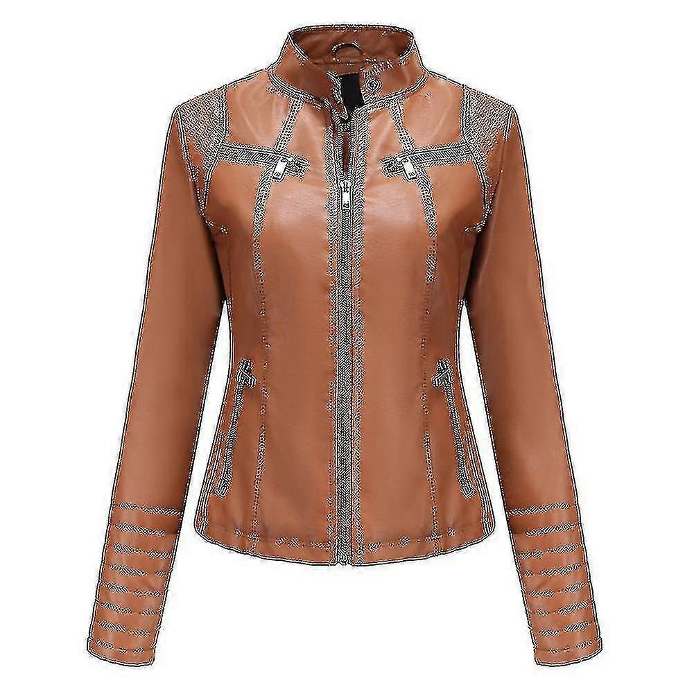 Veste en cuir décontractée classique pour dames