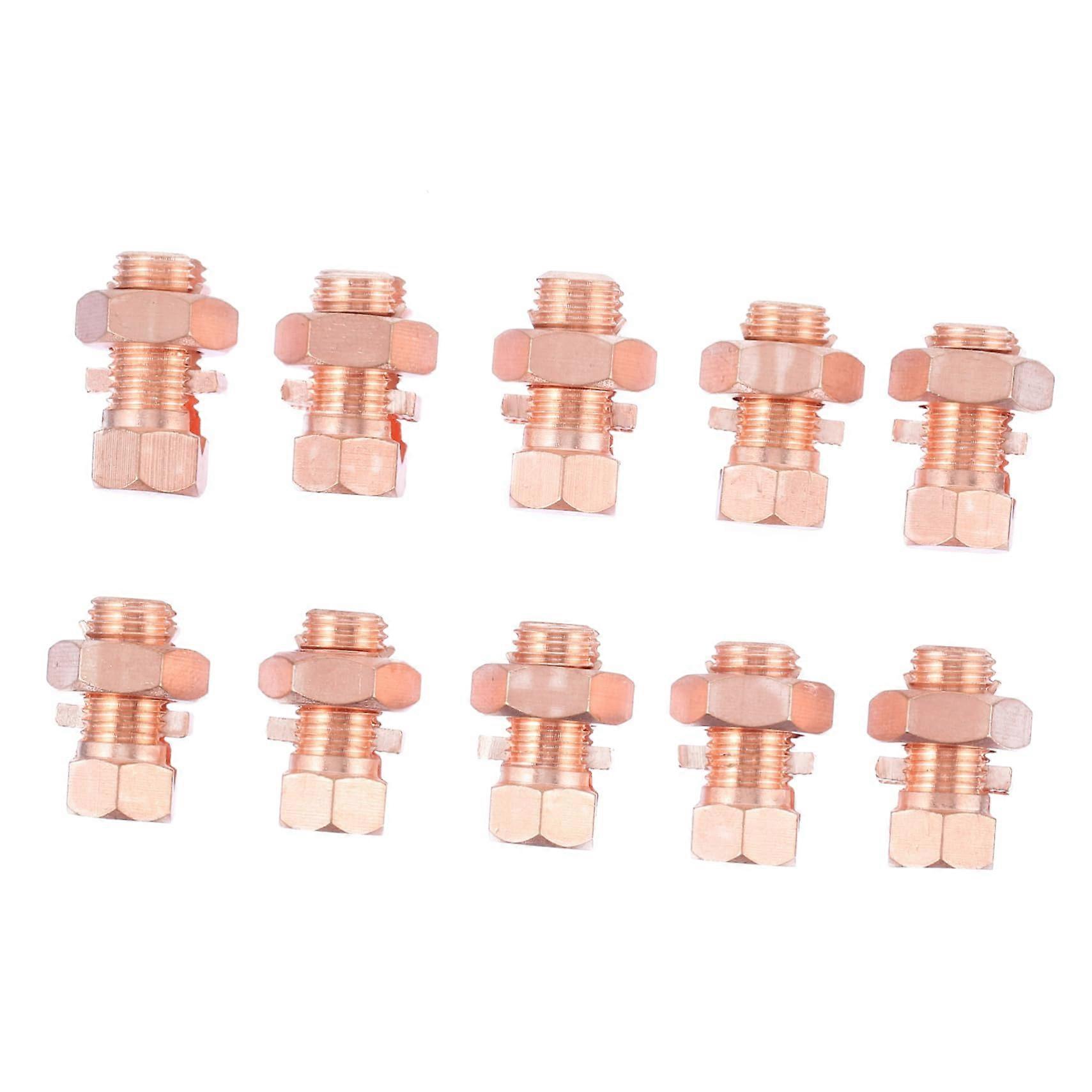 Split Bolt Joint Clamp Set Copper Alloy Split Bolt Connectors 2-4 AWG Grounding Wire Kit