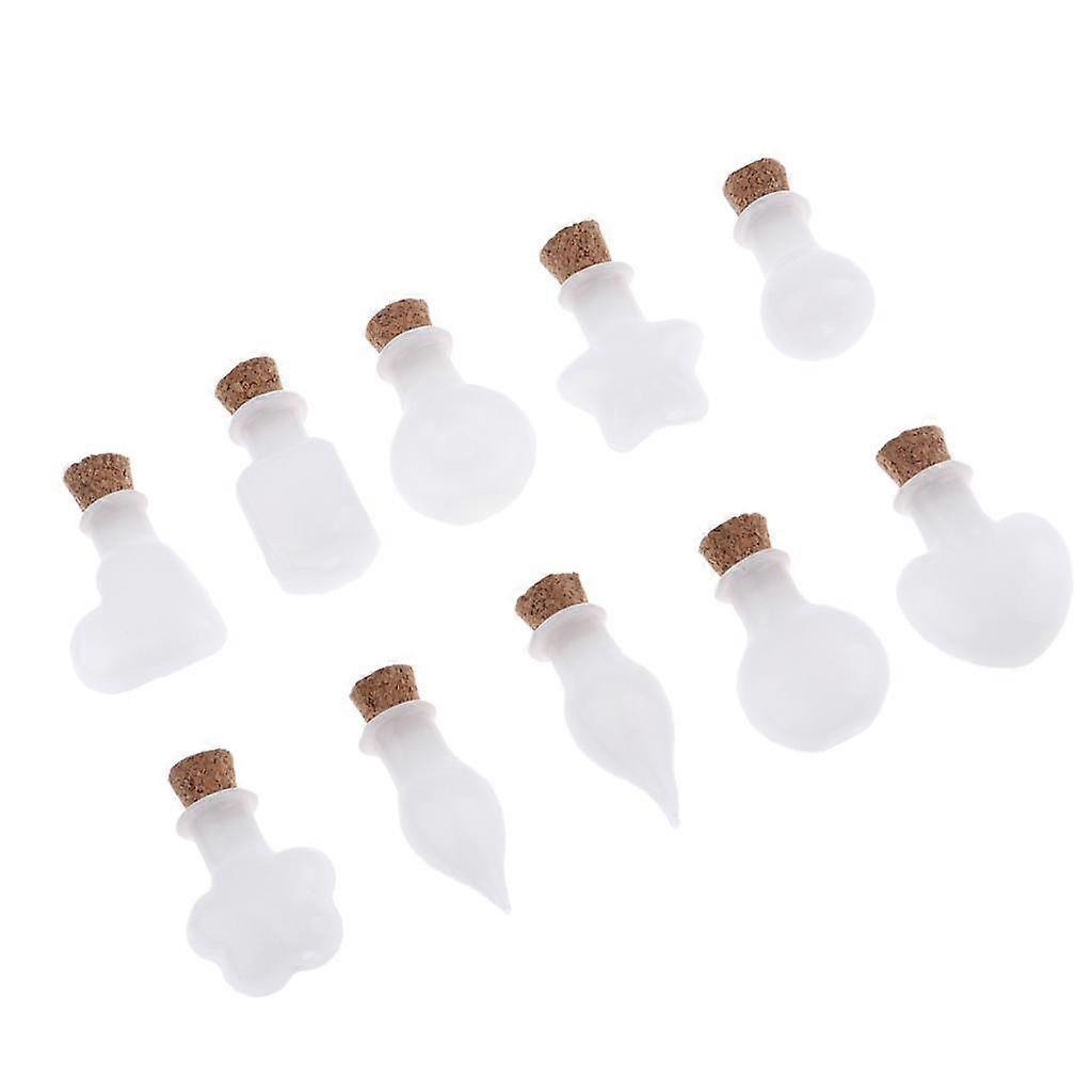 10x söta glasflaskor med korkpropp önskeflaskflaskor burkar 20x20mm