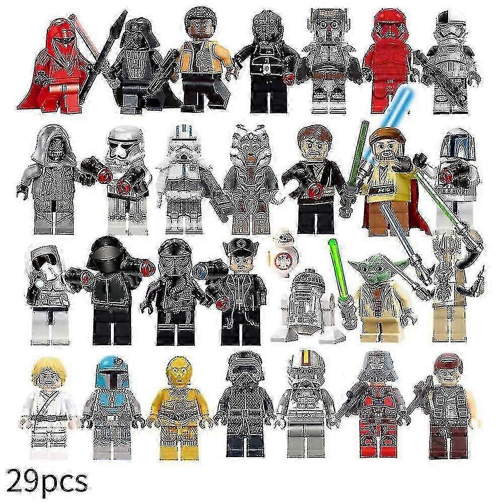 29pcs Star Wars Σειρά Συναρμολογημένο Δομικό Στοιχείο Μίνι φιγούρα Λουκ Νταρθ Βέιντερ Τζεντάι Μάστερ Σετ Δράση Φιγούρα Παιχνίδια