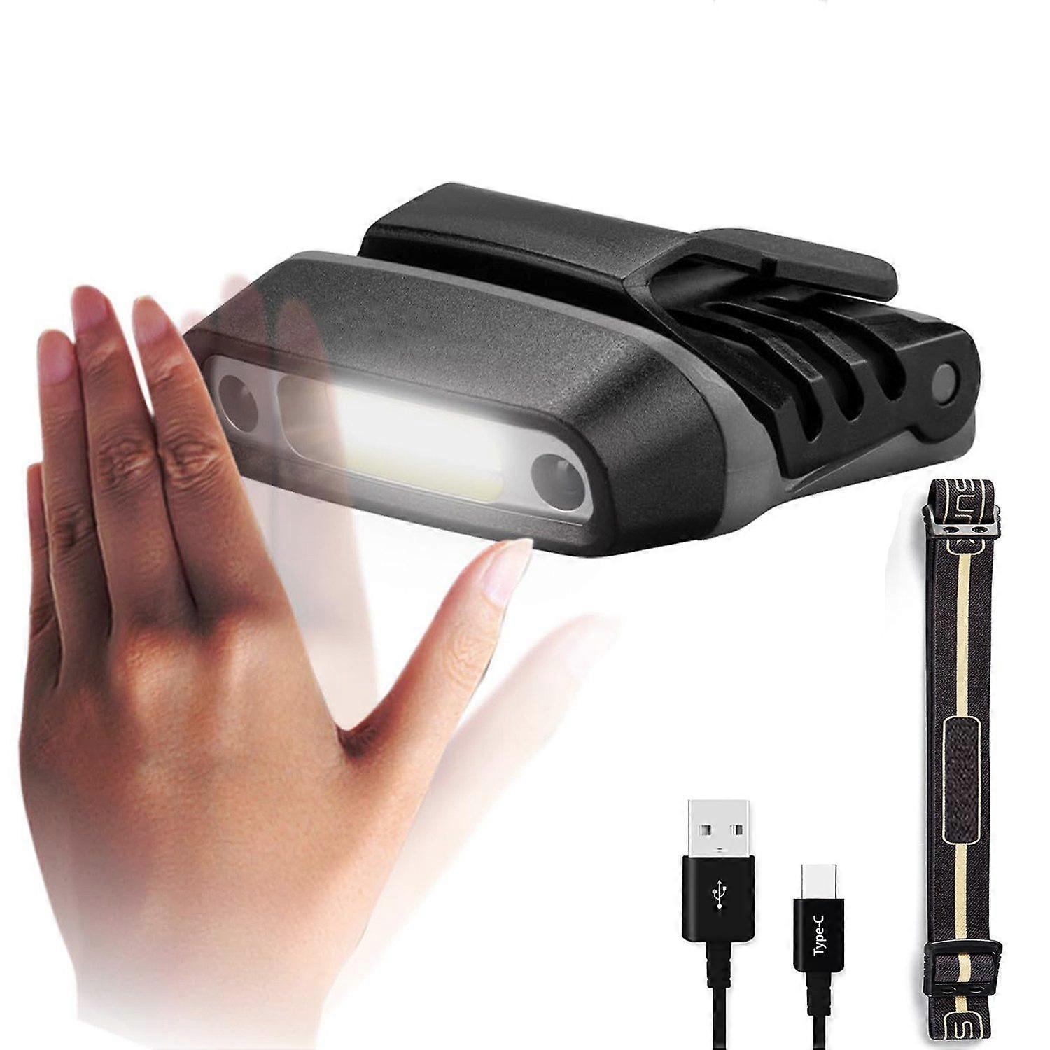 Head torch LED clip torch torch IPX5 waterproof USB rechargeable compact lighting