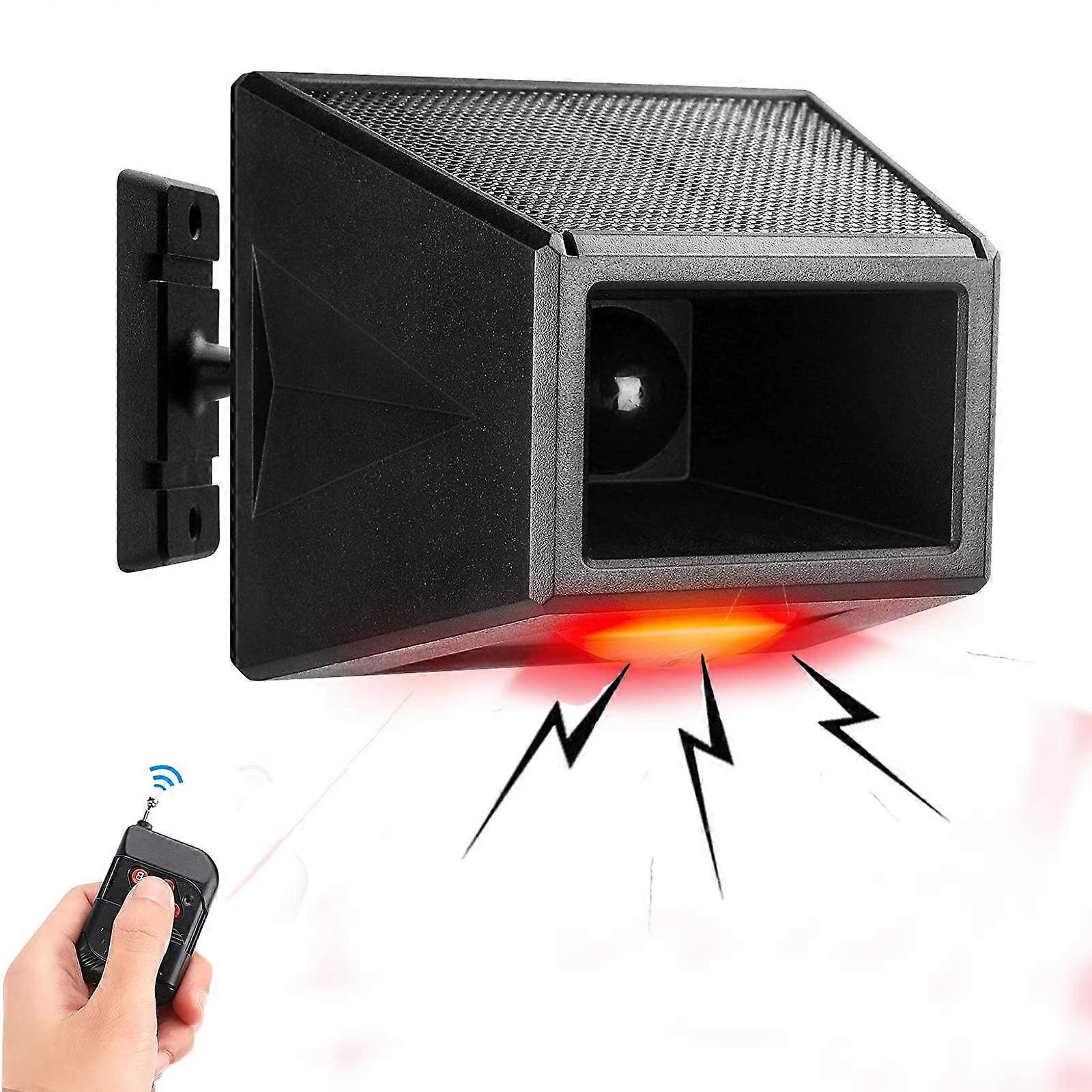 Solar Alarm Light with Motion Sensor 129dB Siren, Waterproof Solar Strobe, Remote Control, For House, Farm, Barn 2-Pack