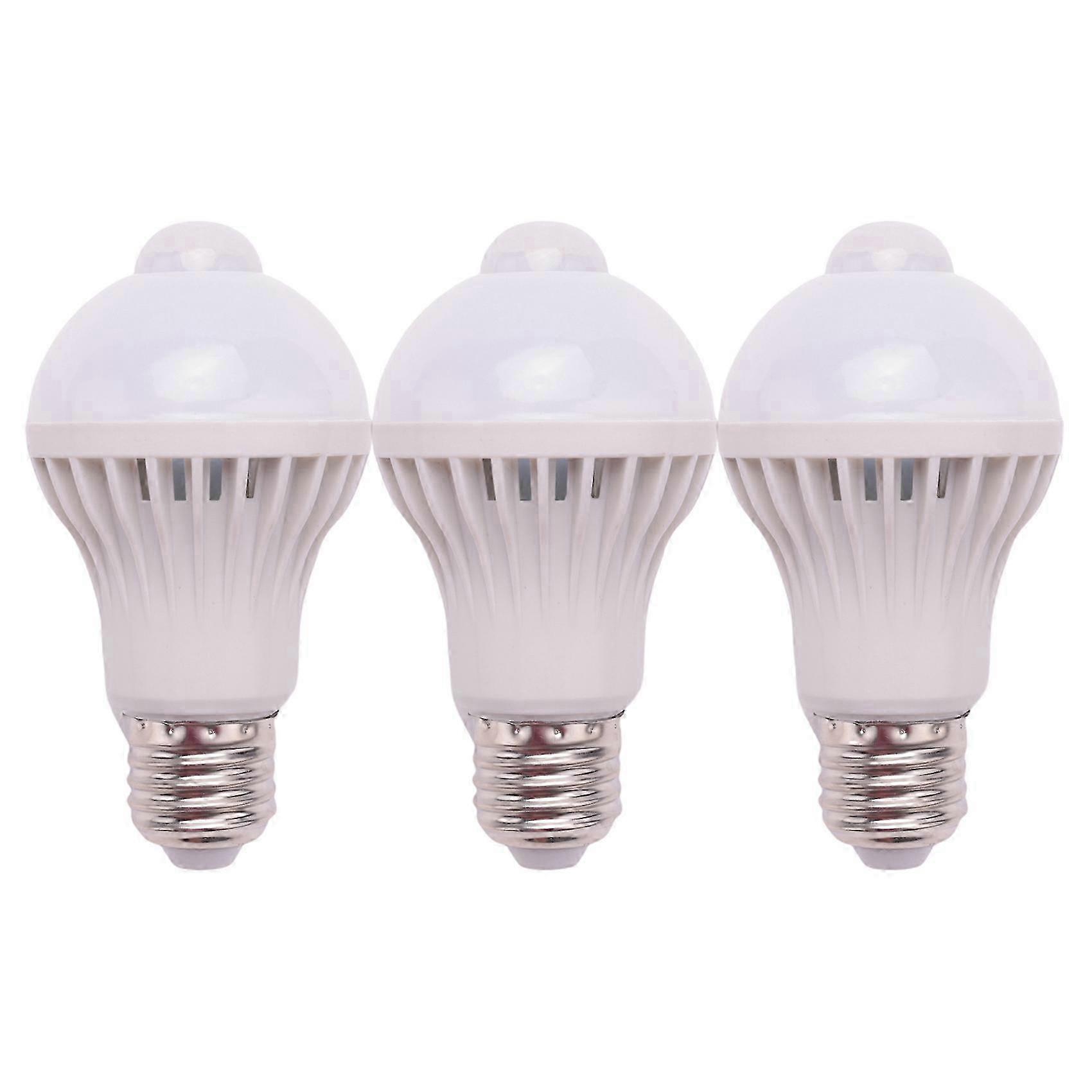 3X E27 LED Bulb Light Motion Sensor Light LED PIR Motion Sensor Lamp Globe Bulb Light Lamp, 5W