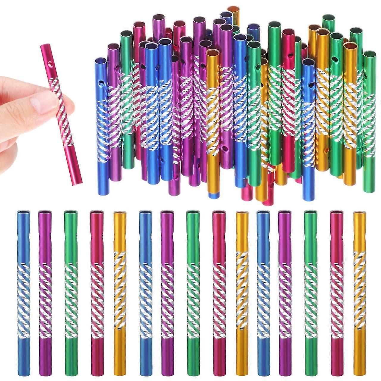 Wind Chime Tubes Crafts - 8 cm Colorful Aluminum Tubes for DIY Projects, 100 Pieces in Random Colors and Styles