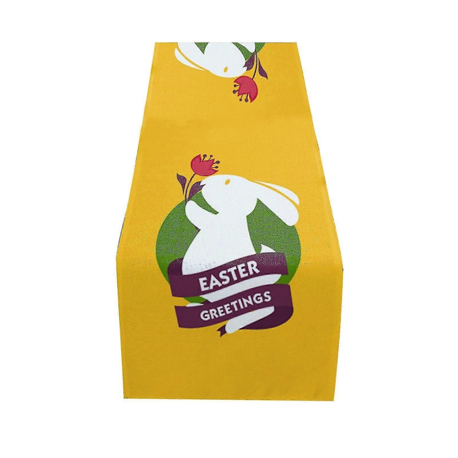 Easter Bunny Table Runner, Easter Holiday Kitchen Dining Table Runner For Home Q