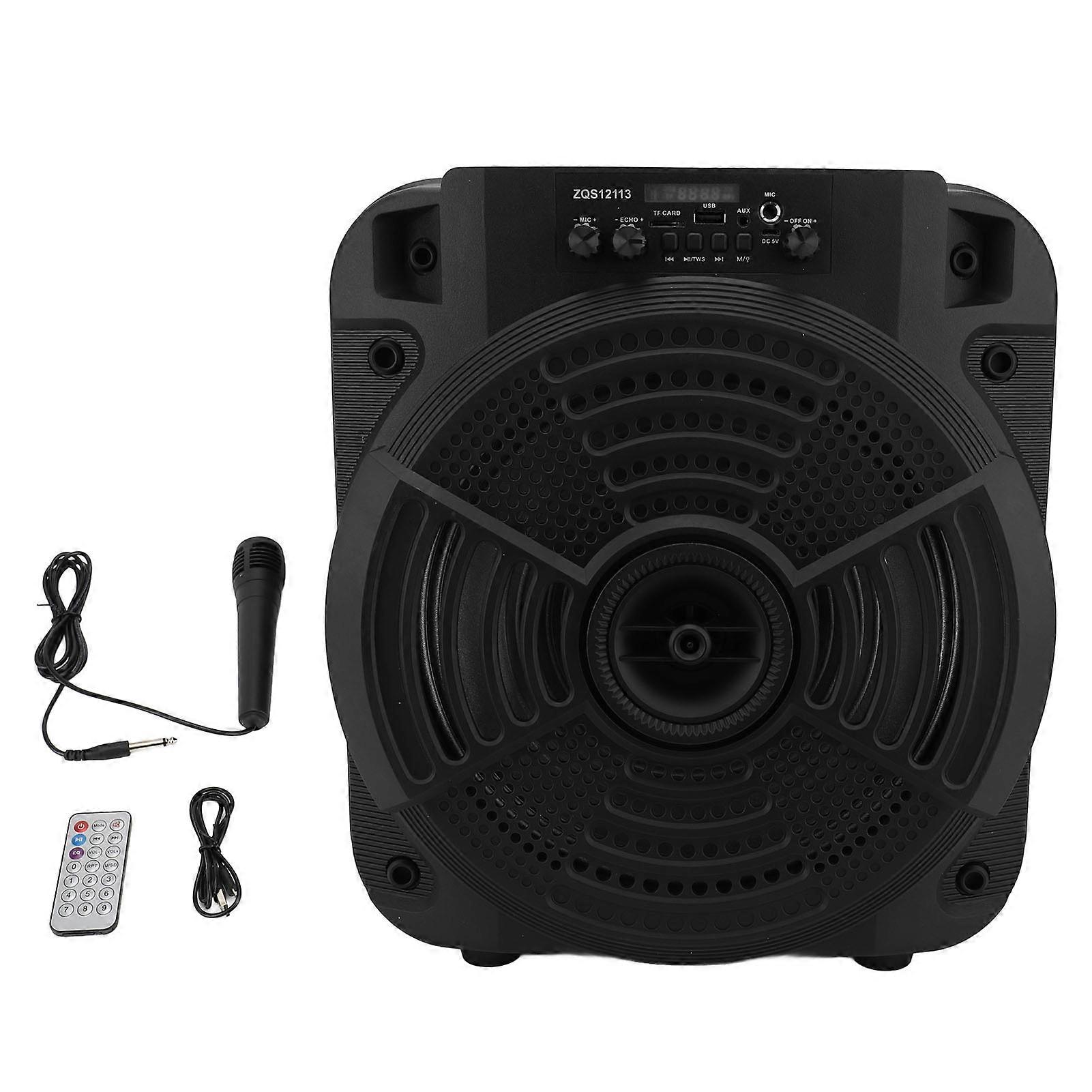 12" Portable Bluetooth 5.0 Speaker with Mic, Remote, AUX, TWS, and Lighting Effects