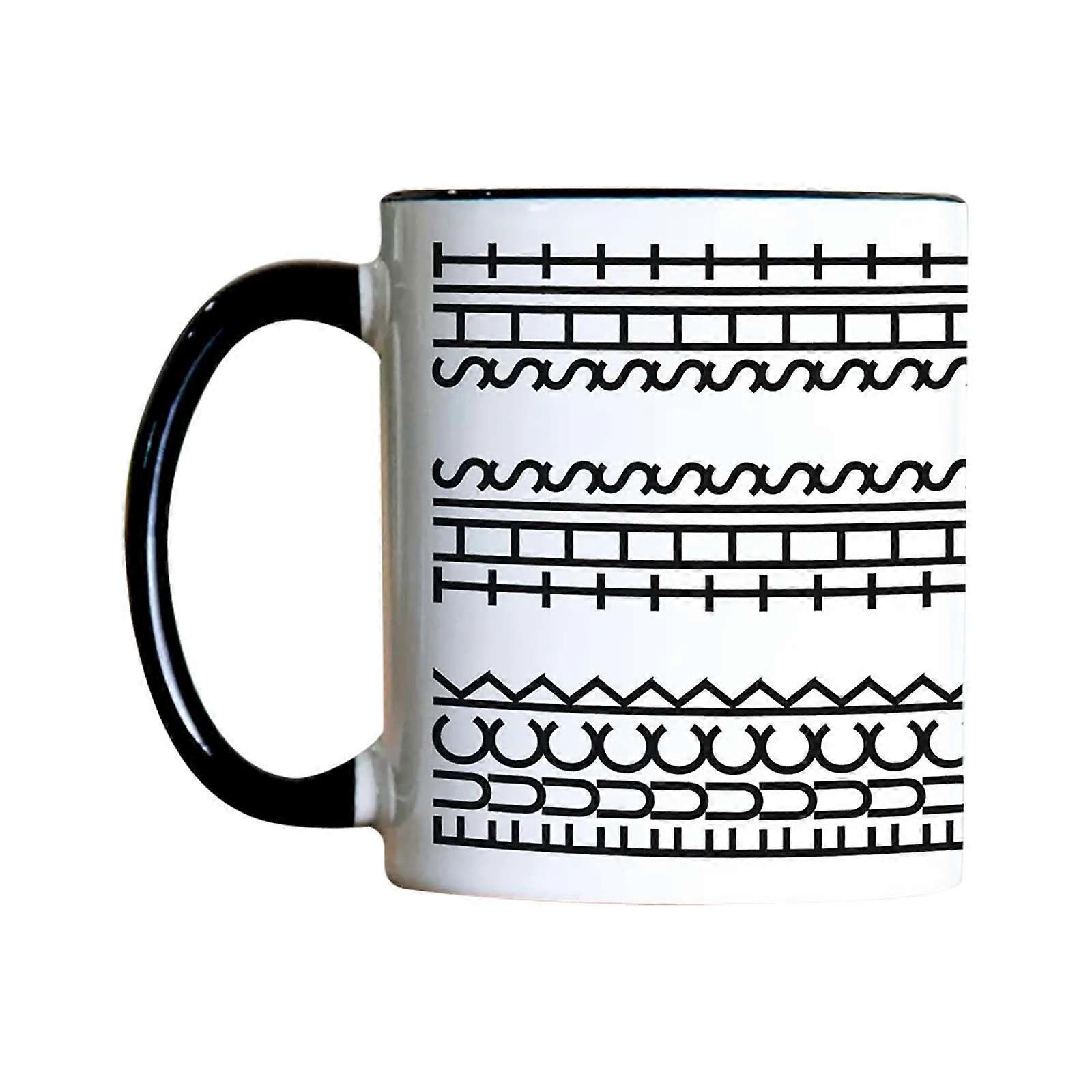 Coffee Mug 426 ml Large Capacity Hidden Message Ceramic Gift for Coffee Lovers Black Humorous Drinking Cup