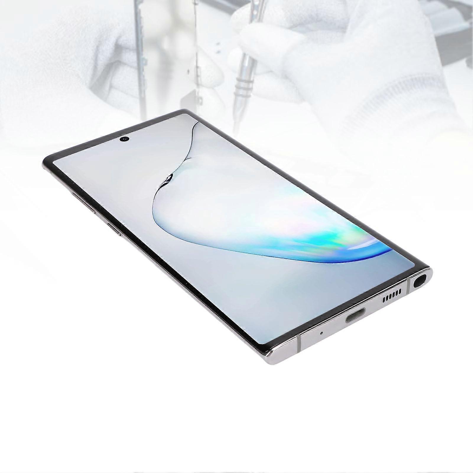 Phone Screen Replacement Support Fingerprint with Frame Repair Tools Phone LCD Screen Digitizer Assembly for Galaxy Note 10 Plus Grey 