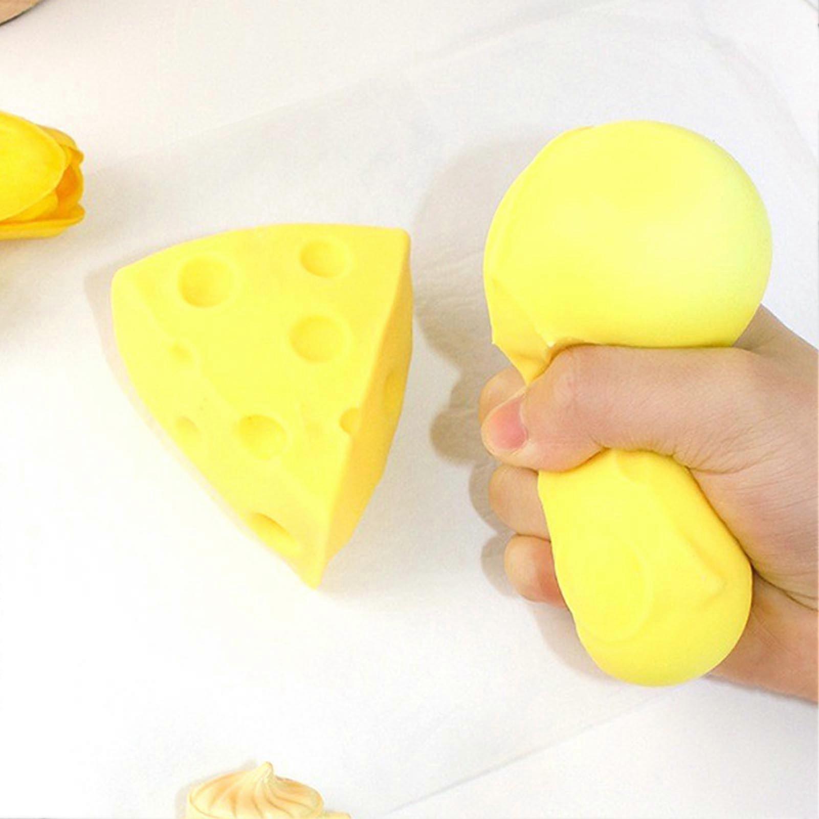 Cheese Squeeze Toy Stress Relief Decompression Realistic Food Shape Artificial Cheese Models for Office Travel Home