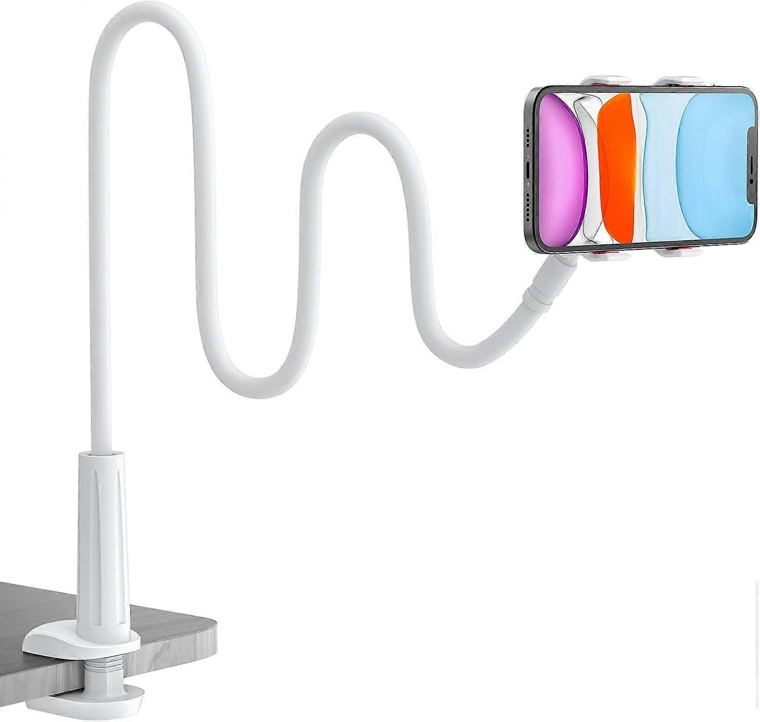 Gooseneck Phone Holder for Bed, Flexible Lazy Arm Cell Phone Stand Holder 360 Adjustable Clamp Bracket Mount Desk for iPhone 16 15 14 13 12 11 Pro Max