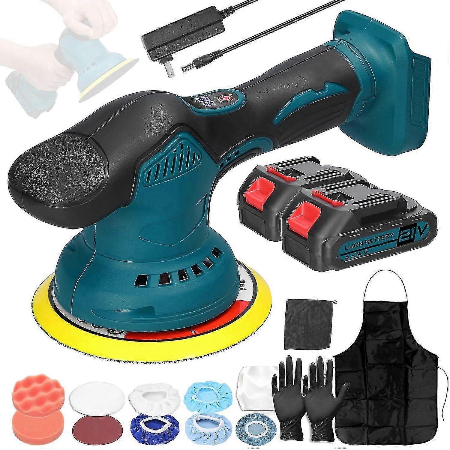 21V Cordless Car Polisher 6-Speed Adjustable Electric Polishing Machine for Auto Detailing & Multi-Surface Use