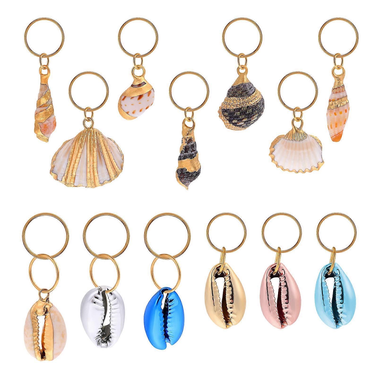 Ornamental Shell Rings, Perfect for Braids and Dreadlocks, Detailed and Lovely Look