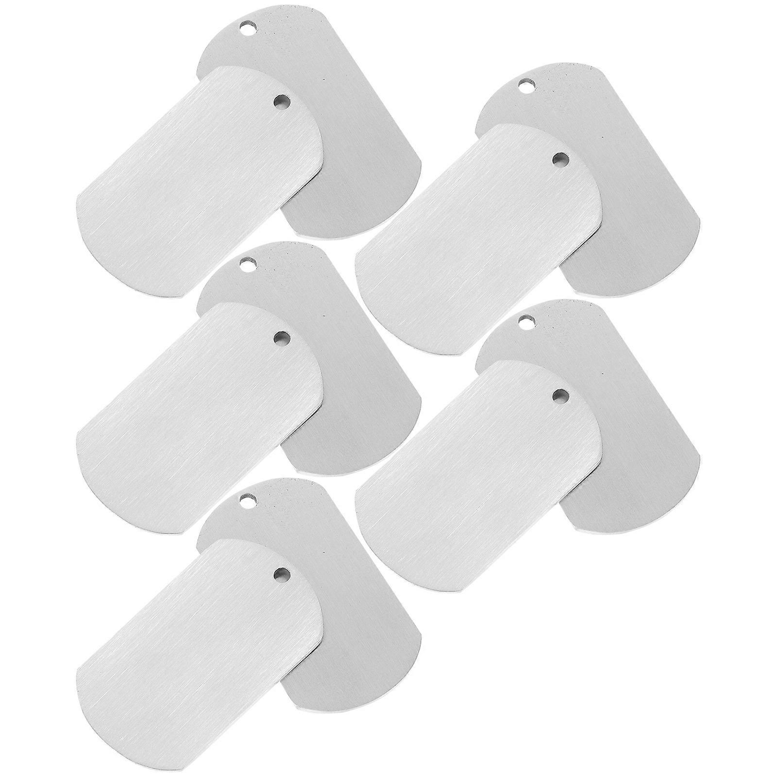 Metal Blank Dog Tags Pet Tags Blank for Daily Use Titanium Steel Oval Shape 4.80X2.80X0.80cm 10Pack