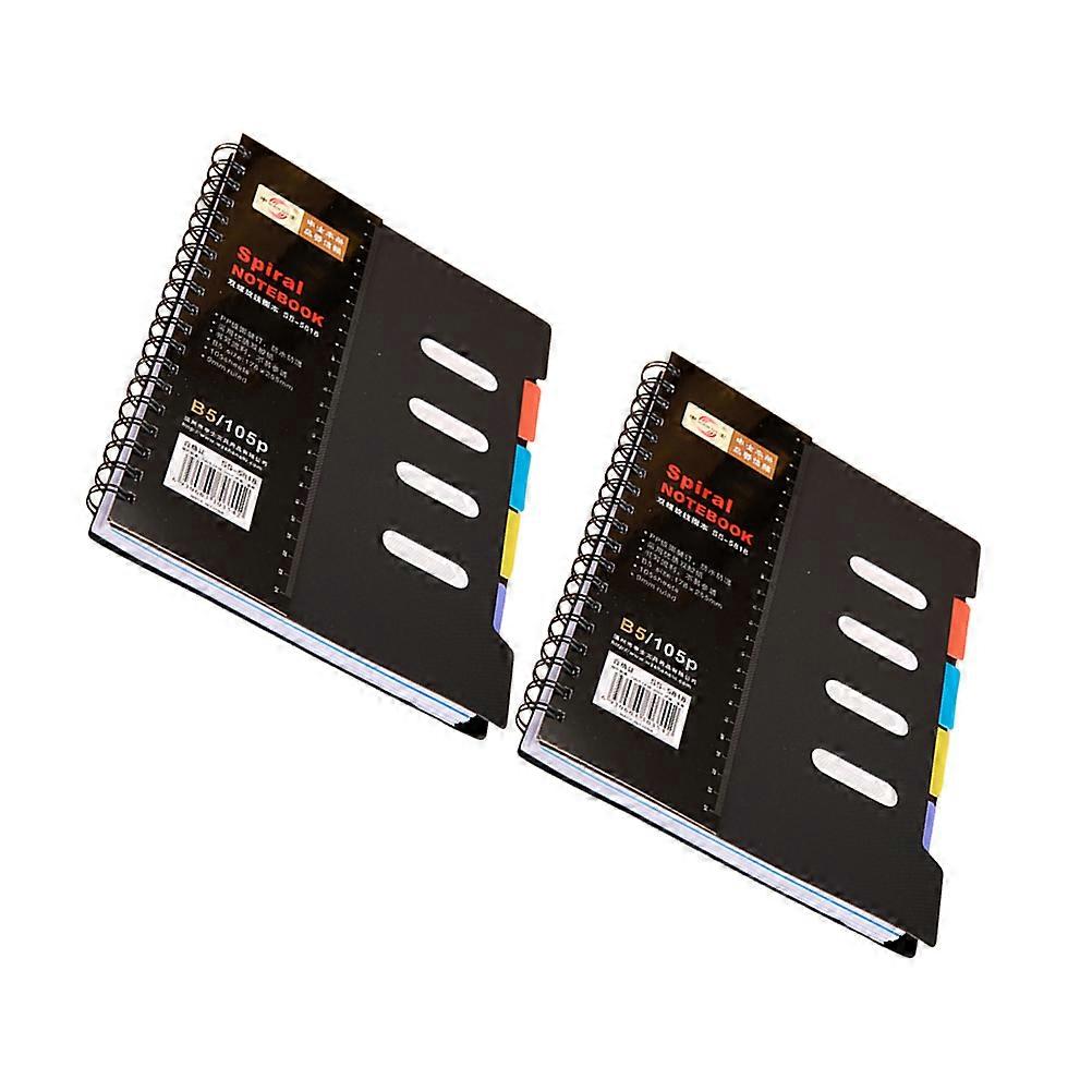 Coil Notebook for Taking Notes 2Pcs Portable Practical Memo Pads Black