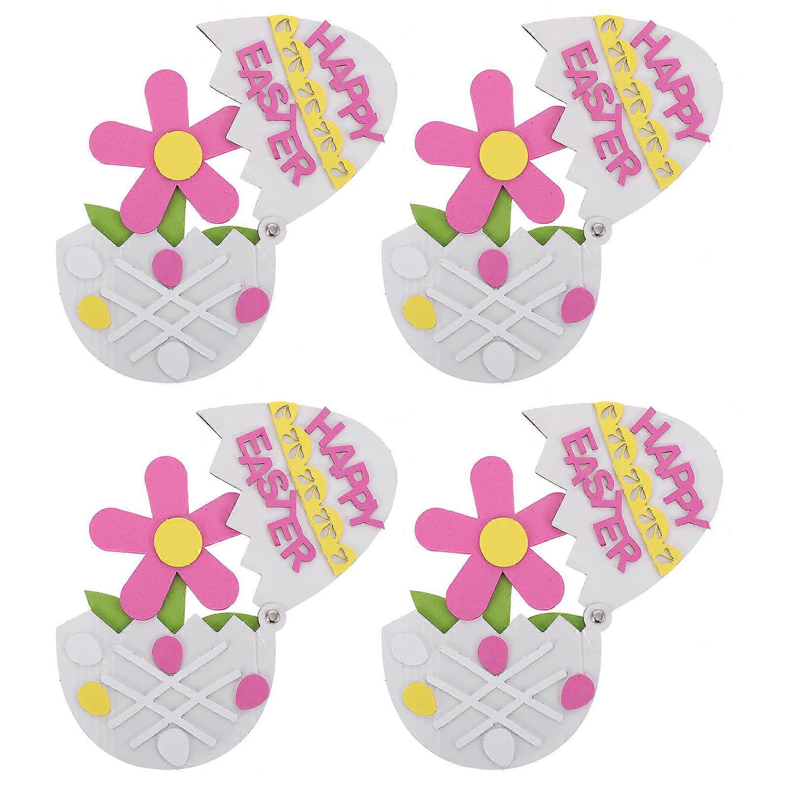 Egg Making Kit Easter Diy Material Simple Design Creativity Improvement For Children Easter Celebration Paper 18x13x3cm 4Pcs