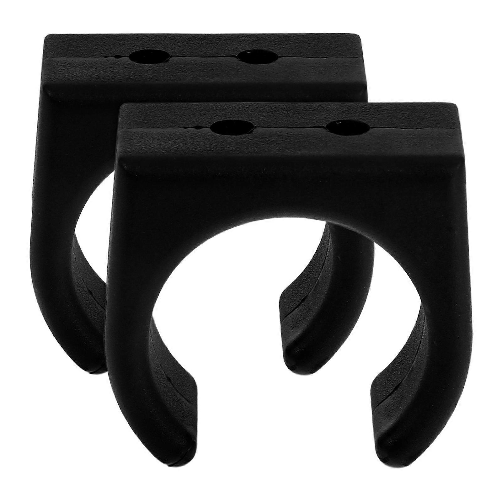 2pcs Wall Mounted Black Clamps for Boat Hook Storage – Durable, Easy Installation Design Fits Fishing Poles, Brooms, and Snooker Cues
