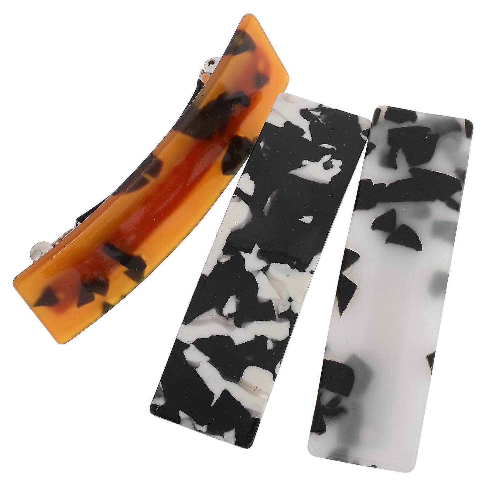 3pcs Leopard Print Acetate Hair Clips for Thick Hair Multi Color Clamps for Women, Everyday & Special Occasions Use