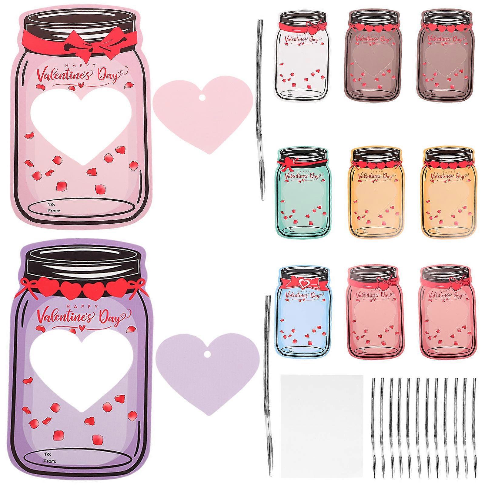 48 Pack Valentine's Day Greeting Cards for Party Favors, Classroom Valentines, Coated Paper