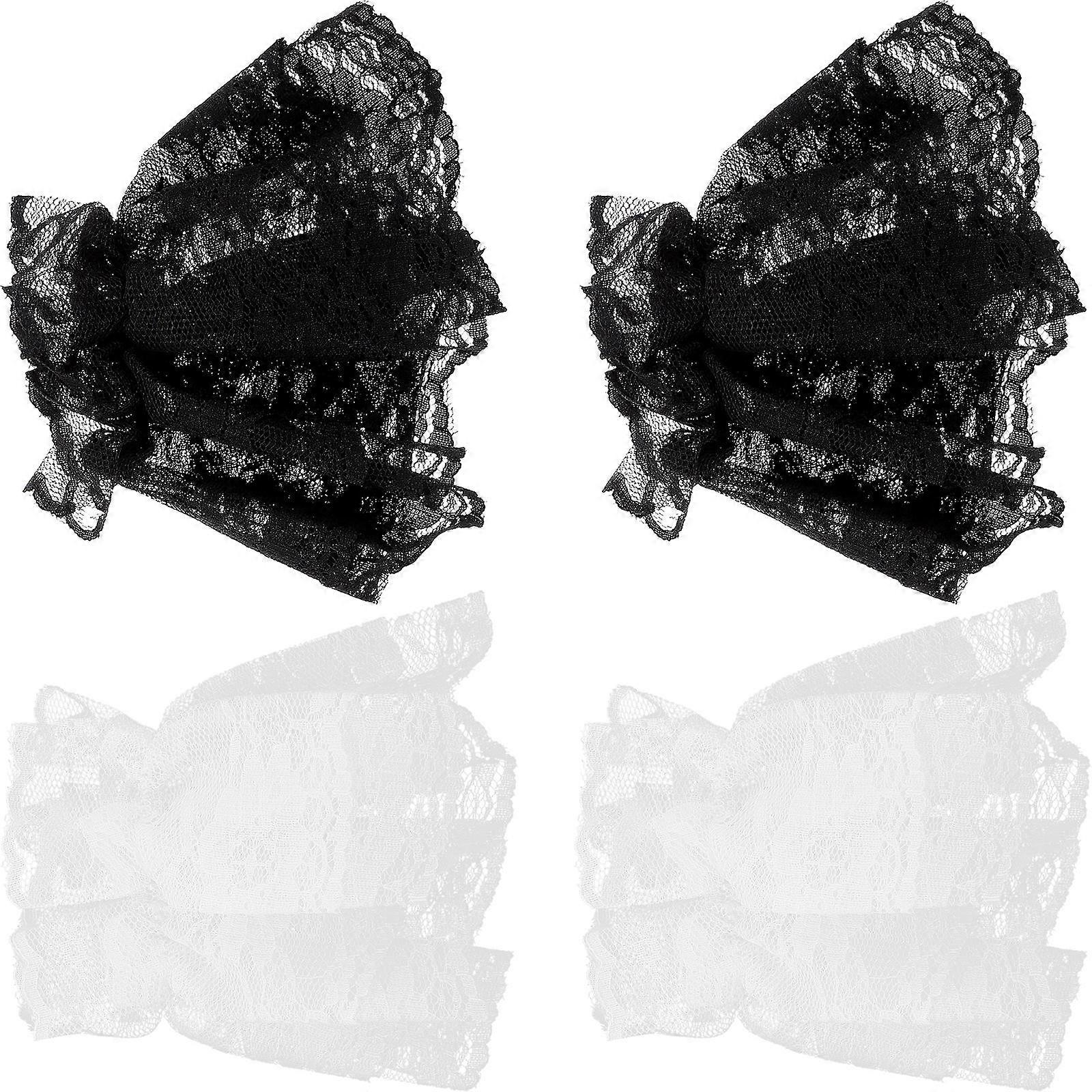 Women's Mesh Tulle Fingerless Gloves Lace Hand Sleeves Women Accessories Banquets Assorted Color 2Pairs